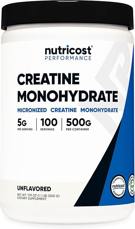Nutricost Creatine Monohydrate Micronized Powder 500G, 5000mg Per Serv (5g) - 100 Servings, 17.9 ... | Amazon (US)