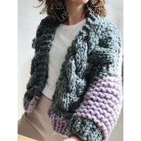 Womens Knit Cardigan, Hand Women's Cardigan Sweaters For Women, Sweater Knitted Bomber, Bomber Jacke | Etsy (US)