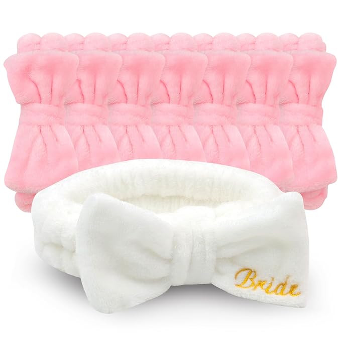 CIEHER Bachelorette Party Headbands - 8 Pcs Spa Headbands for Bride, Bridesmaids, Face Wash, Skin... | Amazon (US)