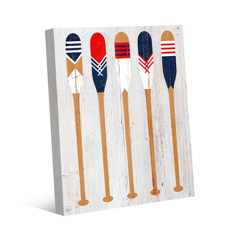 Patriot Boat Paddles In Red White And Blue Nautical - Painting | Wayfair North America