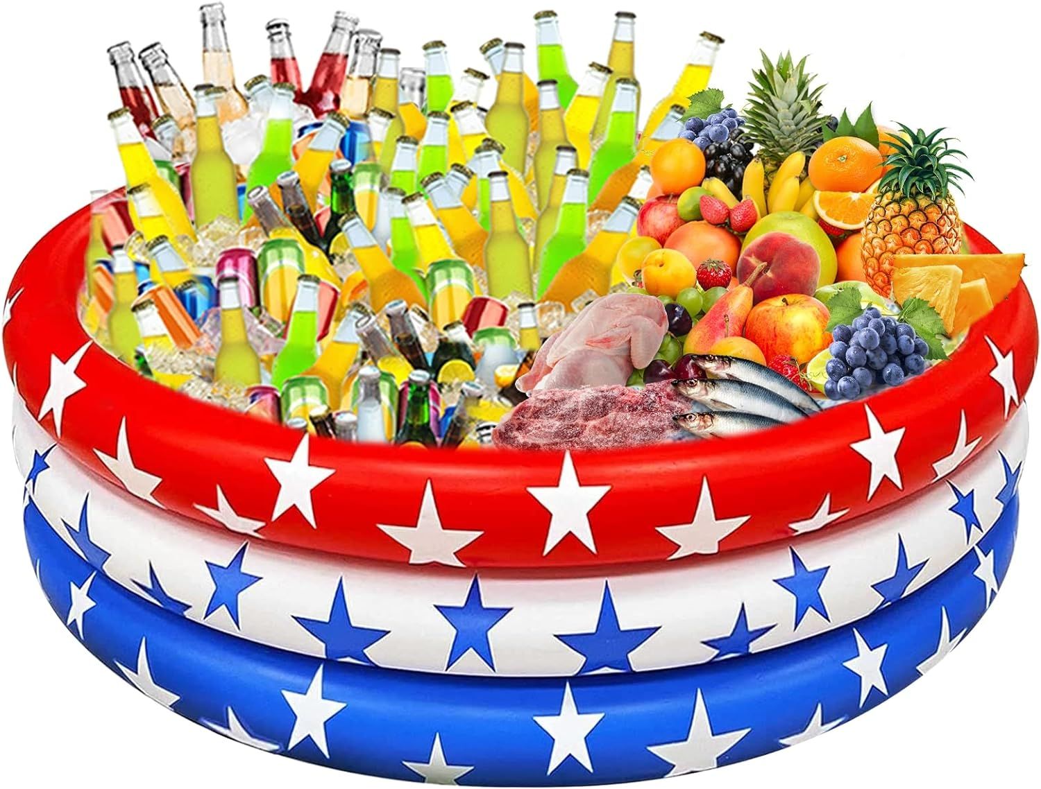 American Flag Inflatable Serving Bar Ice Party Cooler, 130+ Cans Large Capacity Cooler Tray Food ... | Amazon (US)