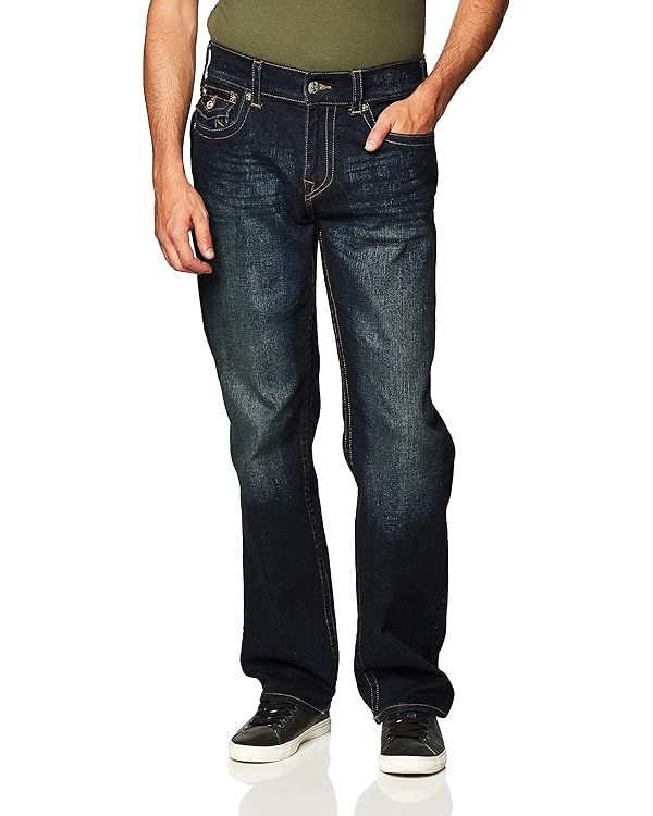 True Religion Men's Ricky Straight Leg Jean with Back Flap Pockets | Amazon (US)