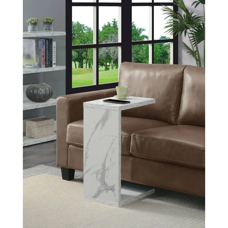 Convenience Concepts Northfield Admiral C End Table, White Faux Marble | Walmart (US)