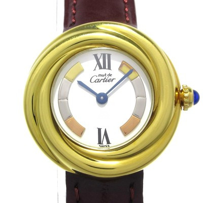 Auth Cartier Trinity Vermeil W1010744 P****** Bordeaux Women's Wrist Watch | eBay US