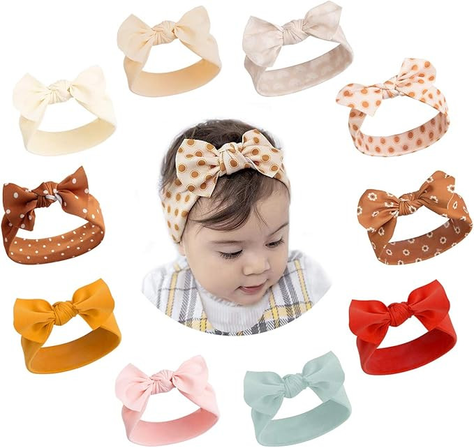 Baby Girl Headbands and Bows Nylon Headbands Knotted Bow Headbands for Newborn Baby Girls Infant ... | Amazon (US)