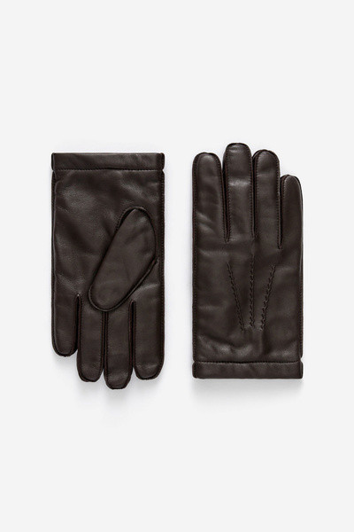 Lederhandschuh mit Wollfutter – Dunkelbraun – ARKET DE | Arket EU