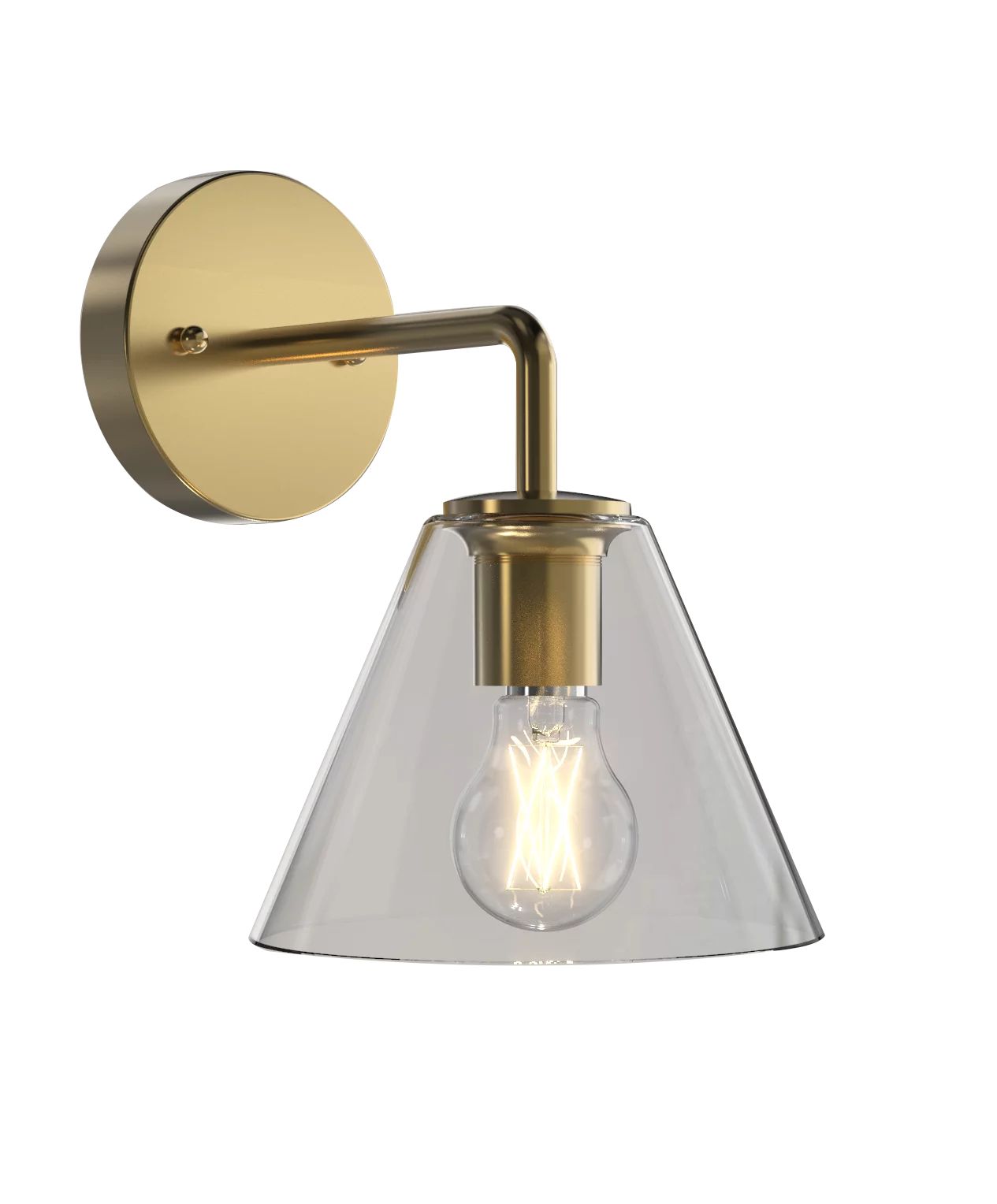 Better Homes & Gardens Clear Glass Wall Light Burnished Brass, 1 A19 Bulb Included | Walmart (US)