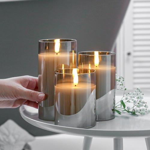 Details about    Authentic Flame Battery Flickering LED Candle Lights Glass Jar Wax | Indoor | eBay UK