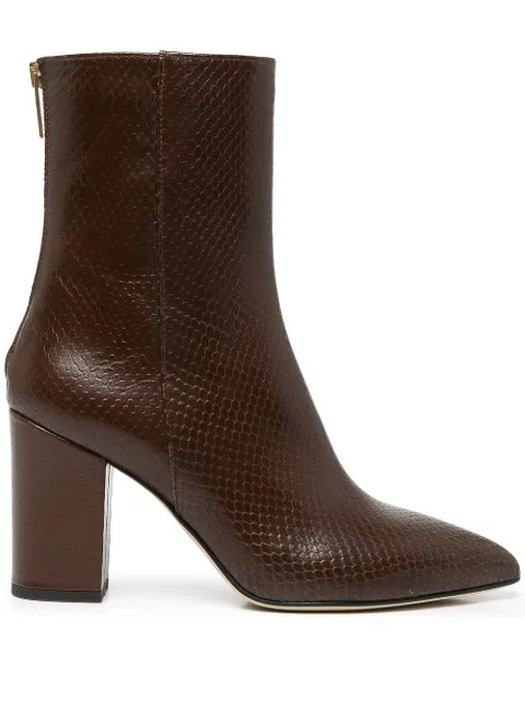 Paris Texas python-effect block-heel Ankle Boots - Farfetch | Farfetch Global