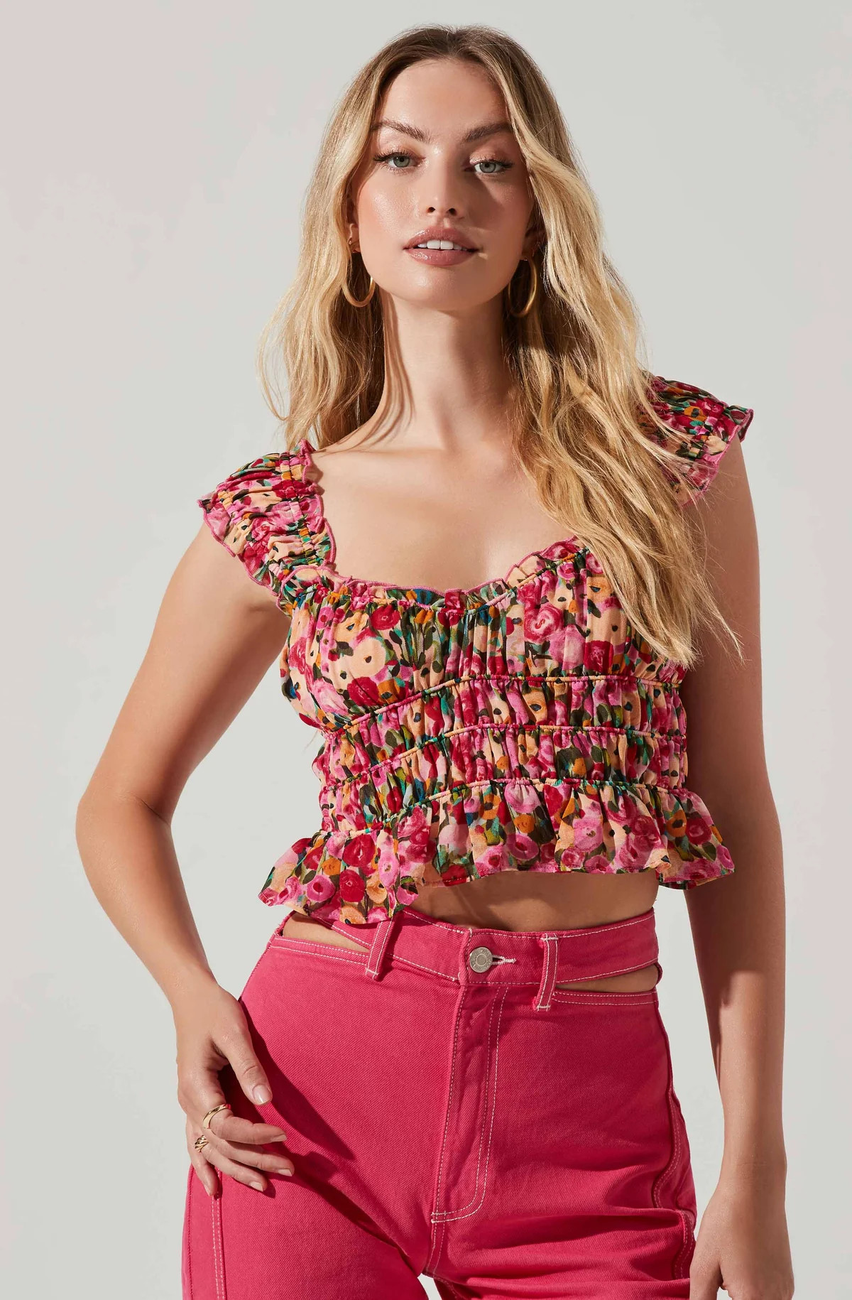 Rosita Floral Smocked Top | ASTR The Label (US)