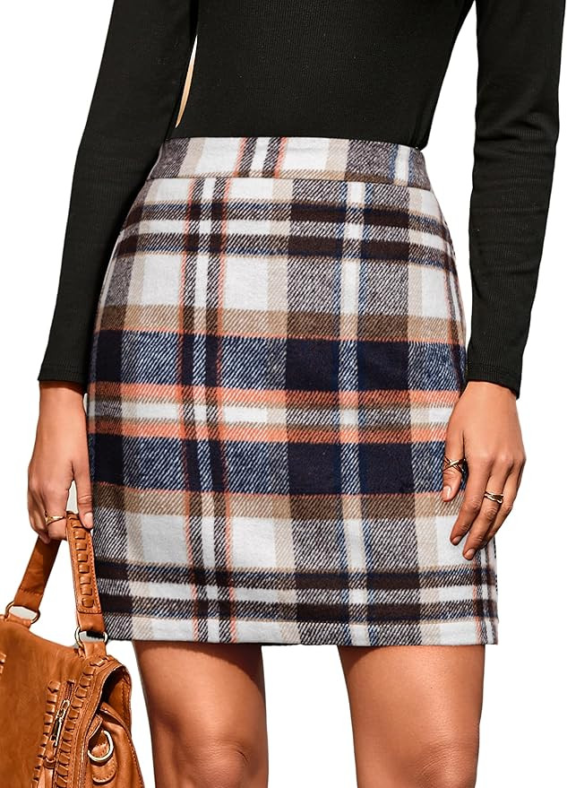 Simplee Women's High Waist Faux Suede Mini Bodycon Skirt | Amazon (US)