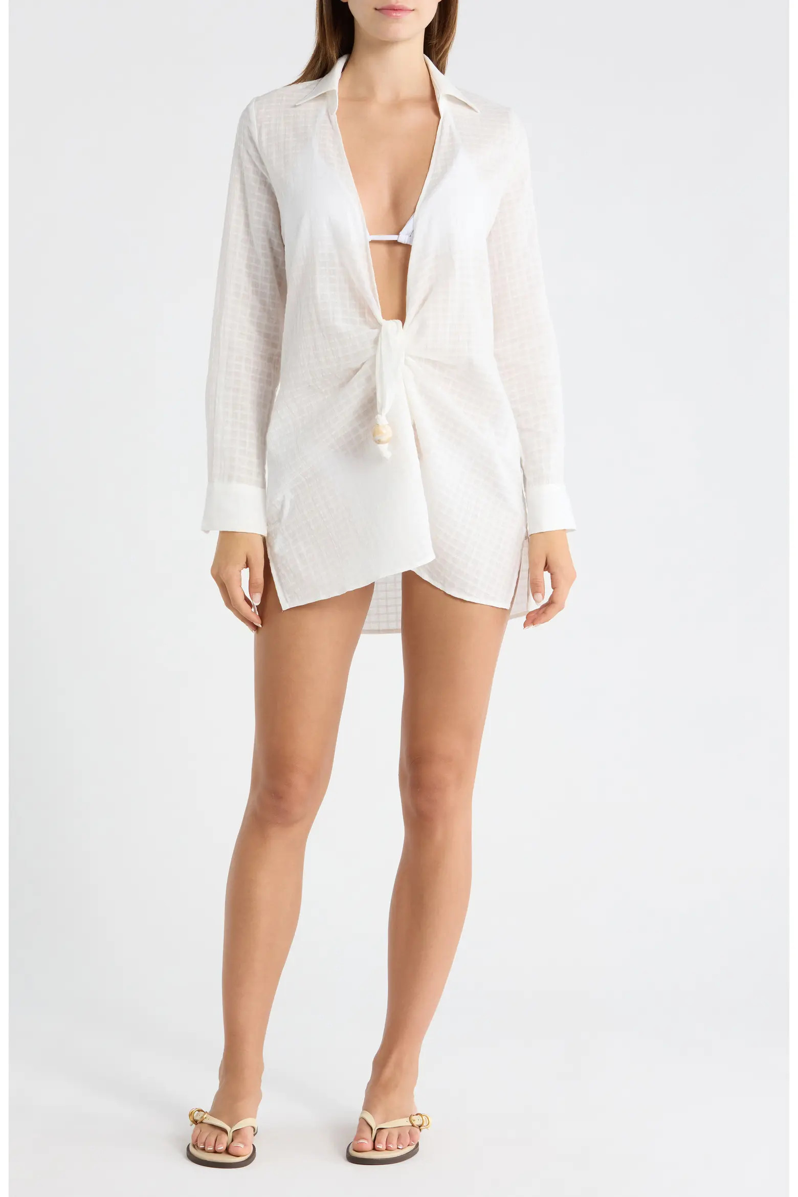 Long Sleeve Semisheer Cotton Cover-Up (Women) | Nordstrom | Nordstrom
