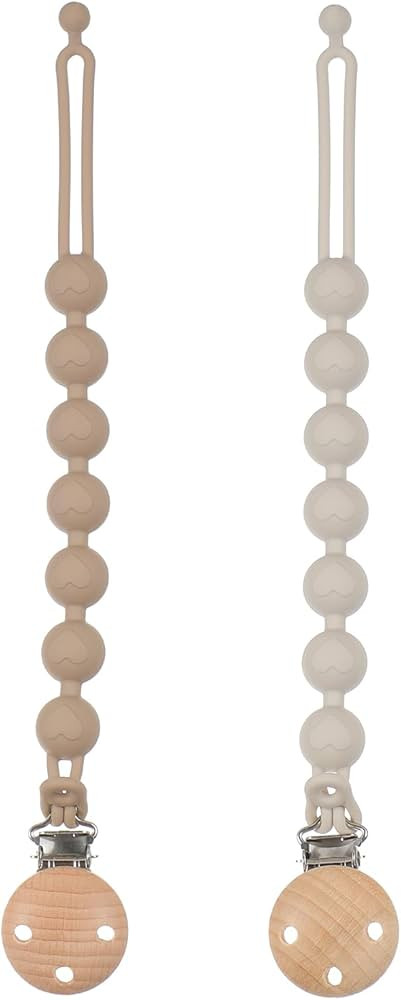 Silicone Pacifier Clips for Baby, 2-in-1 One Piece Design Pacifier Holder & Teething Ring Toy, BP... | Amazon (US)