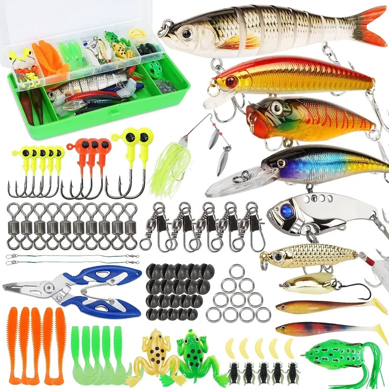 Fishing Lures Tackle Box Bass Fishing Baits Including Animated Lure,Crankbaits,Soft Plastic Worms... | Walmart (US)