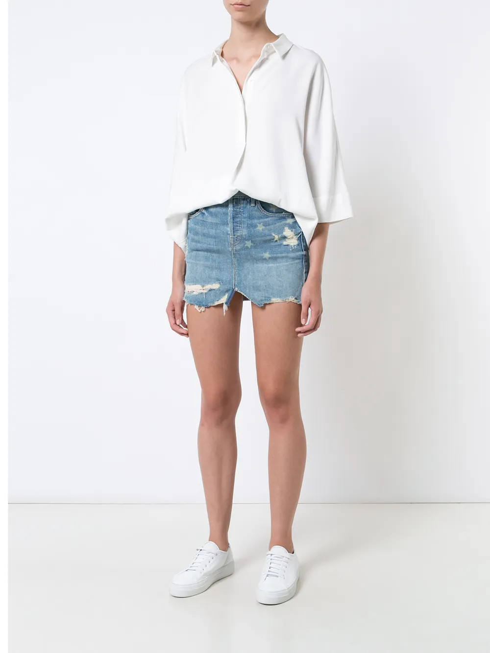 Mother Minigonna di jeans con bandiera USA | Farfetch EU