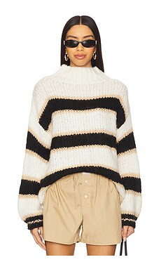 MORE TO COME Michelle Sweater in Black & Tan from Revolve.com | Revolve Clothing (Global)