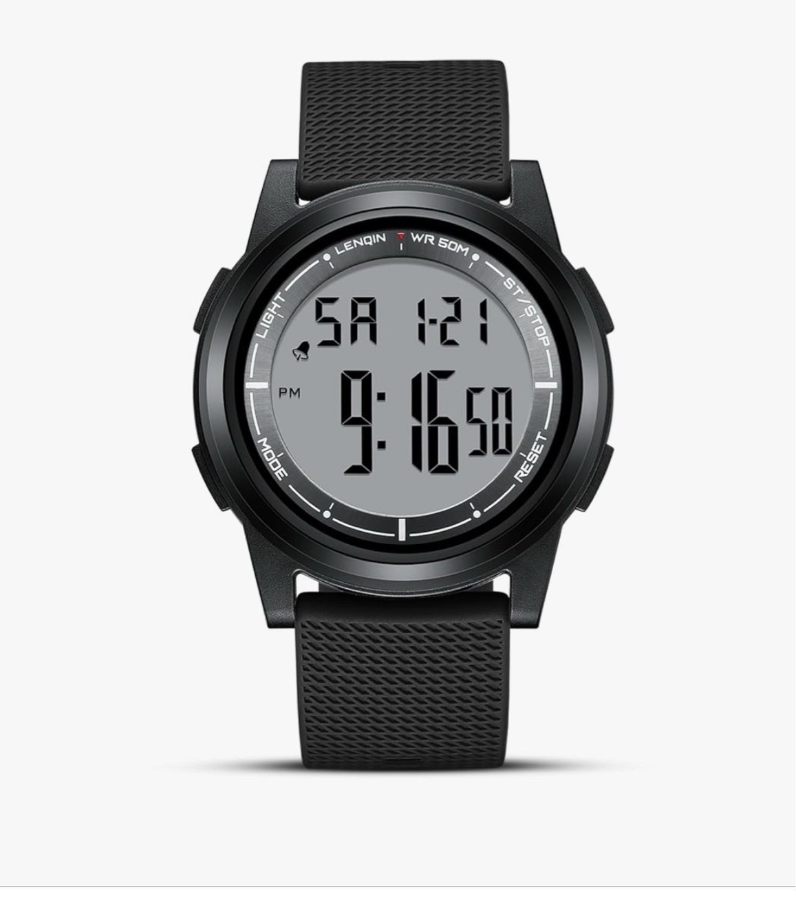HANPOSH Mens Digital Watch Ultra Thin Minimalist Sports Waterproof Outdoor LED Screen Large Face Wrist Watches for Men with Back Light Alarm Date Stopwatch