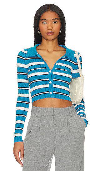 Keyara Button Up Top in Blue Multi | Revolve Clothing (Global)