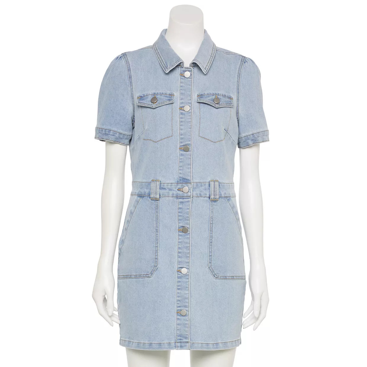 Juniors' Love, Fire Patch Pocket Puff Sleeve Dress | Kohl's