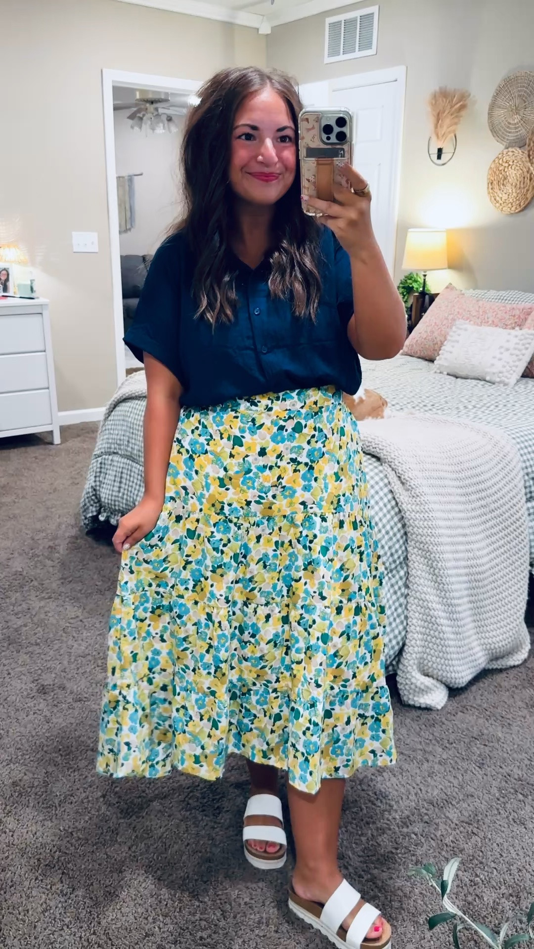 This floral midi skirt is such a fun Amazon find! 🌼 I paired it with a simple button-down for an easy, classroom-ready look, but it would be just as cute styled more casually with a graphic tee! ✨


sandals: fit true to size // wearing a 5
skirt: fits true to size // wearing a large
button up top (part of a set): fits true to size // wearing a large 

 #LTKootd #LTKMidsize #LTKWorkwear