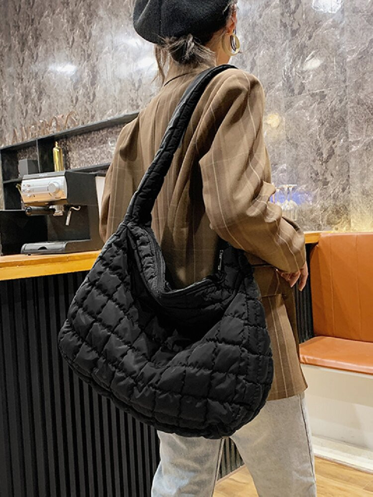 Quilted Hobo Bag Oversized Minimalist For Daily Life | SHEIN
