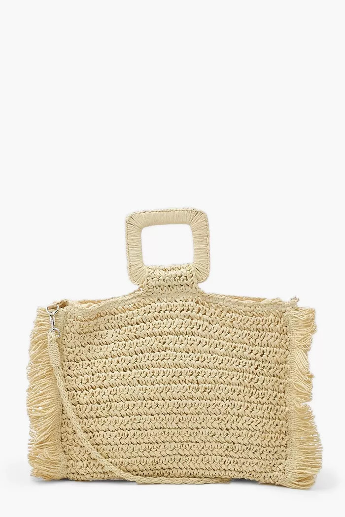 Fringe Straw Bag | Boohoo.com (UK & IE)