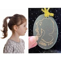 Ornament Personalized Custom Silhouette Portrait Hand Engraved Glass Ornament With Name & Year | Etsy (US)