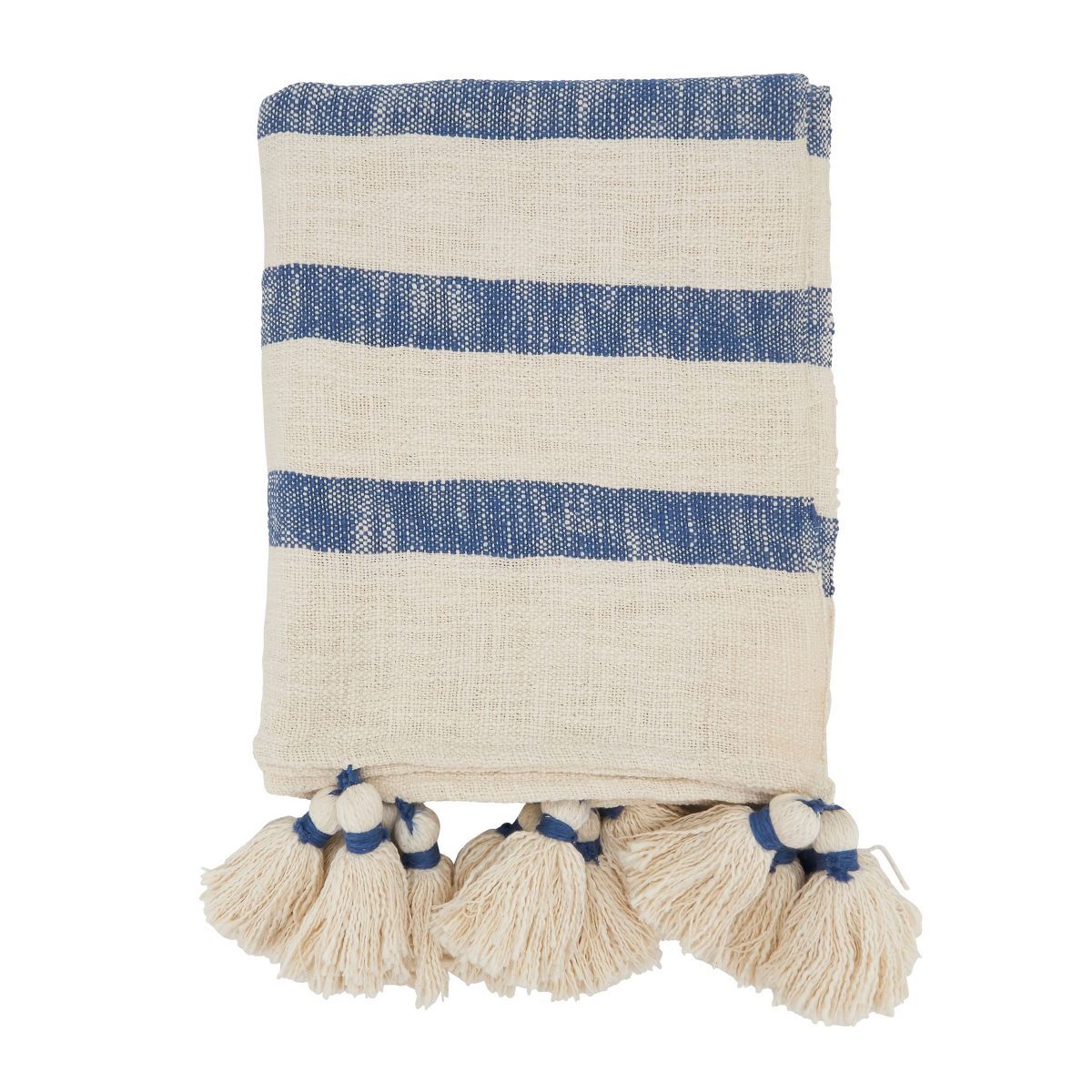 50"x60" Luxe Striped Tassel Throw Blanket - Saro Lifestyle | Target