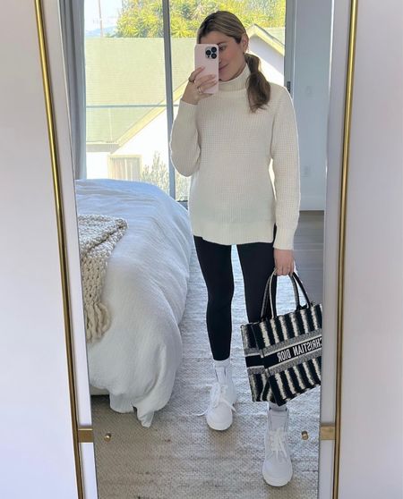 Casual winter outfit bump style 🤍 Dior bag, Dr Martens, sweater, turtleneck, boots, white boots 

#LTKSeasonal #LTKfit #LTKbump
