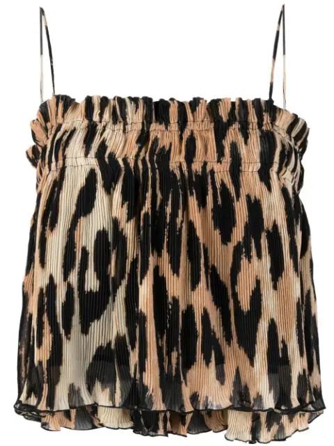 leopard-print pleated top | Farfetch (US)