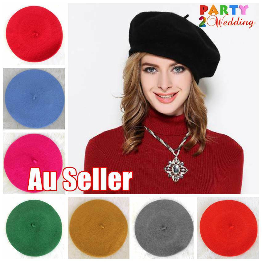 Women's Ladies Unisex Acrylic Wool French Beret Newsboy Hat Cap Winter Warm  | eBay Australia | eBay AU