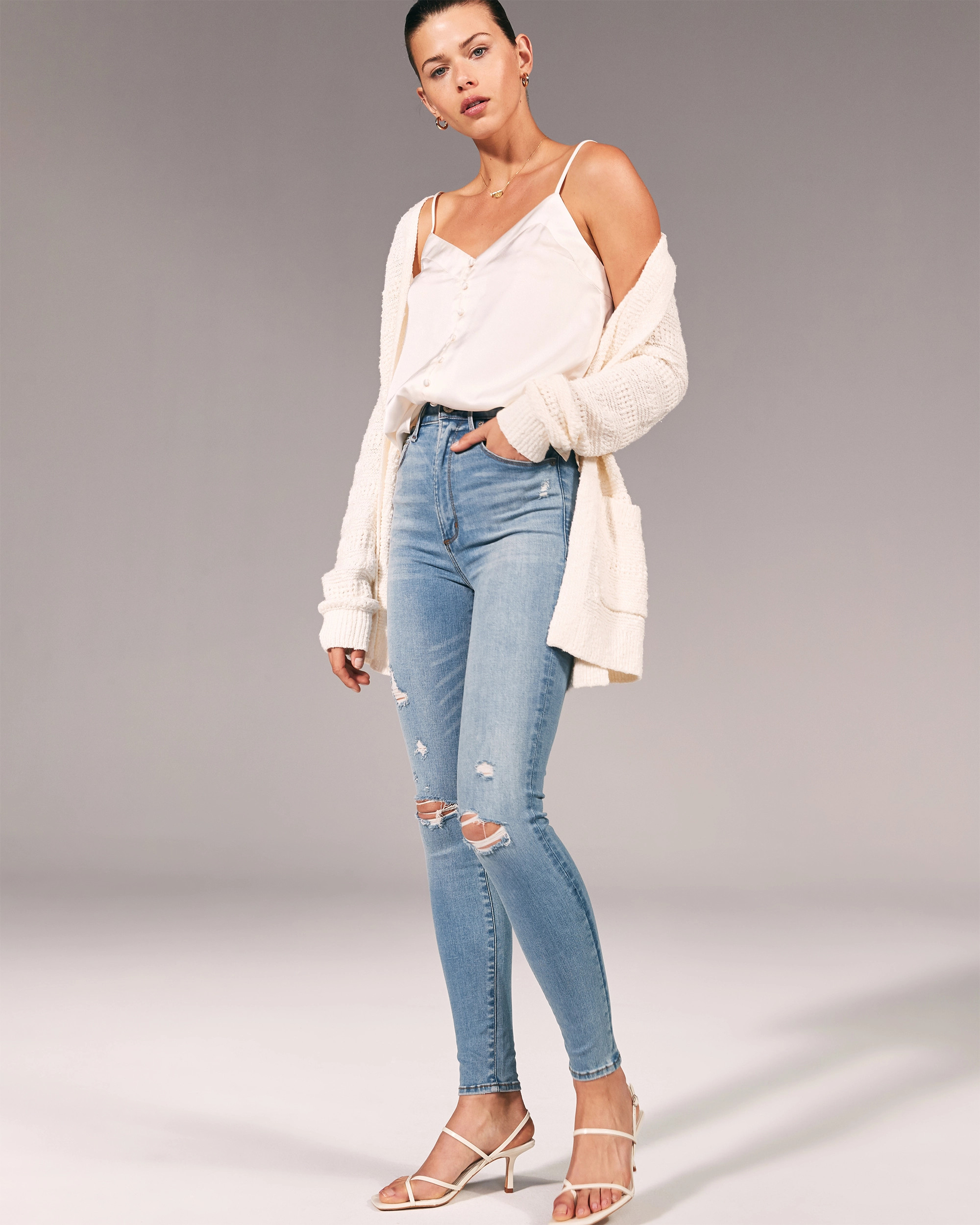 Ripped Ultra High Rise Super Skinny Jeans | Abercrombie & Fitch (US)