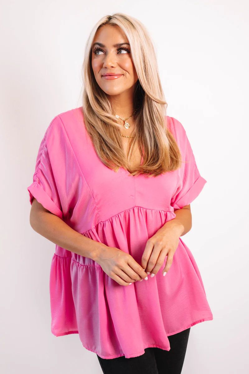 Take It Easy Babydoll Top - Pink | The Impeccable Pig