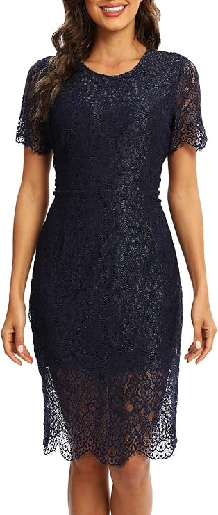 Women's Elegant Floral Lace Bodycon Cocktail Lace Dress | Amazon (US)