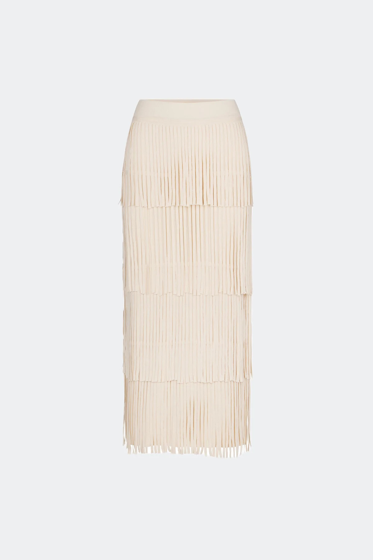 Za
           Knit Fringe Skirt in Ivory | Simon Miller