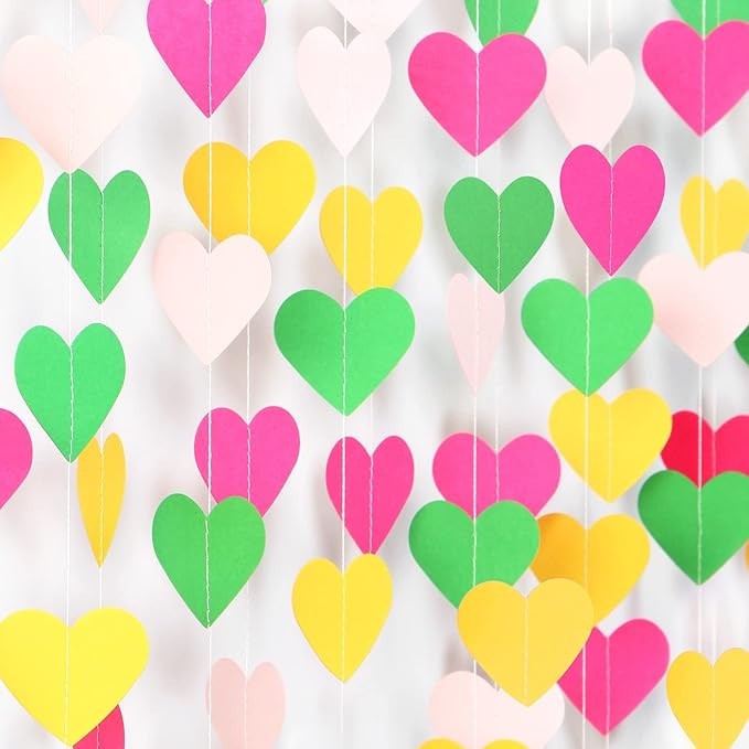 Hawaii Pool Party-Decorations Love-Heart Garland - 52Ft Tropical Jungle Birthday Bachelorette Han... | Amazon (US)