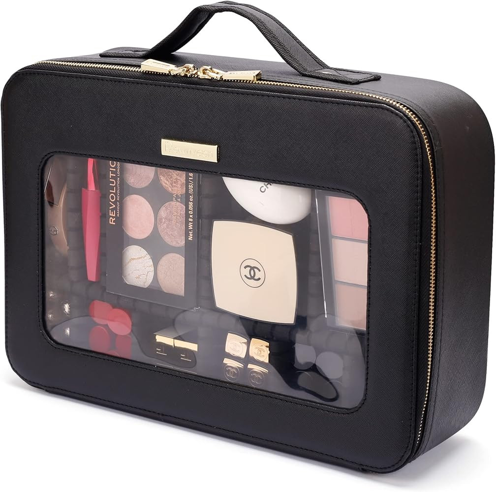 ROWNYEON14" Large Makeup Train Case Comestic Bag Makeup Bag Organizer Makeup Organizer Case Eva W... | Amazon (US)