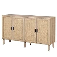 Finnhomy Sideboard Buffet Kitchen Storage Cabinet with Rattan Decorated Doors, Dining Room, Hallw... | Amazon (CA)