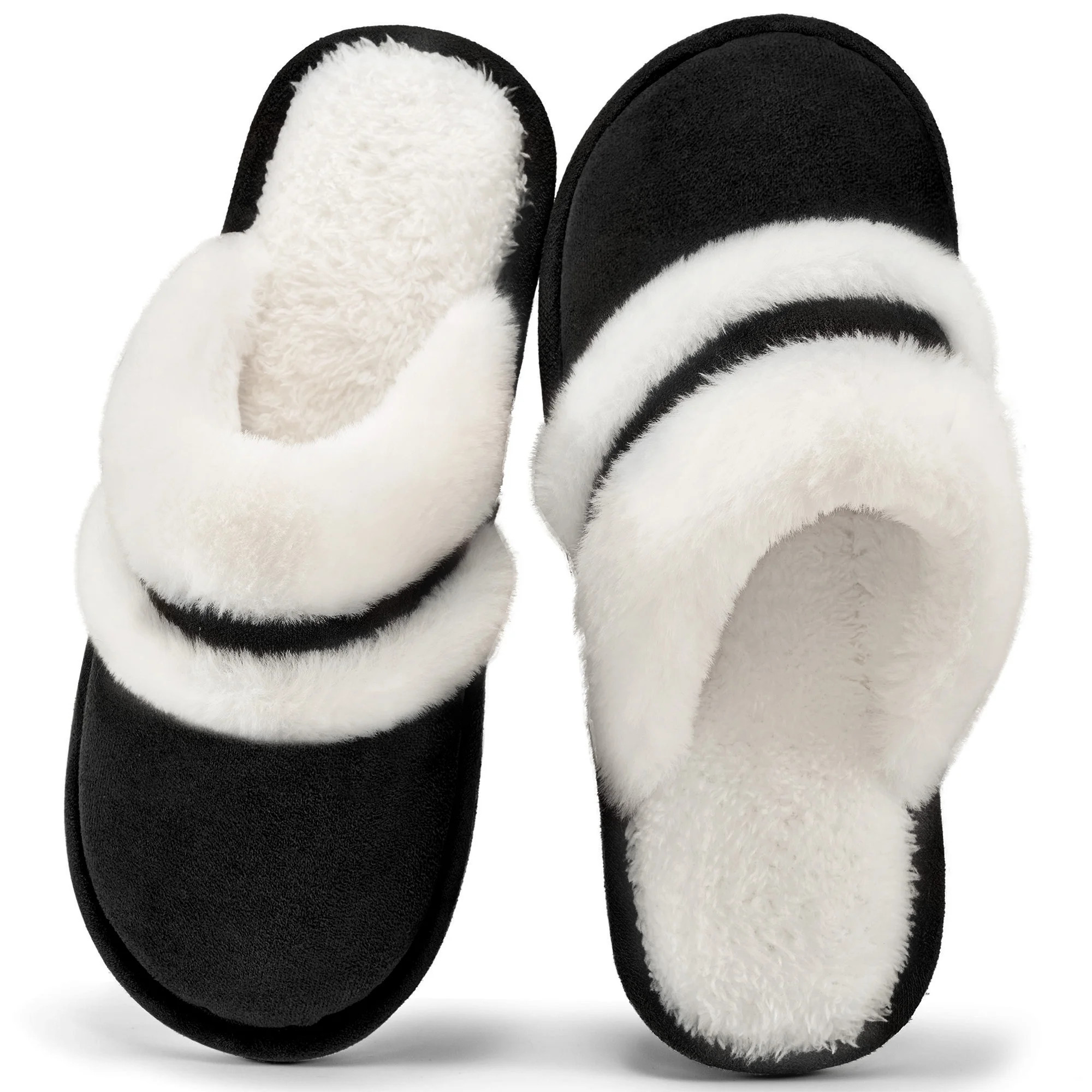 Ecetana Cozy Slippers for Women Indoor and Outdoor Fuzzy House Shoes with Memory Foam | Walmart (US)