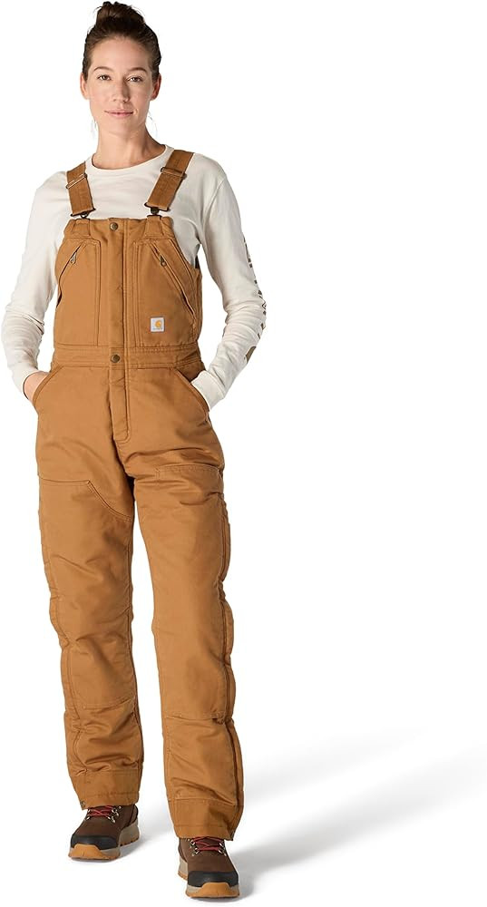 Carhartt Women's Loose Fit Washed Duck Insulated Biberall | Amazon (US)