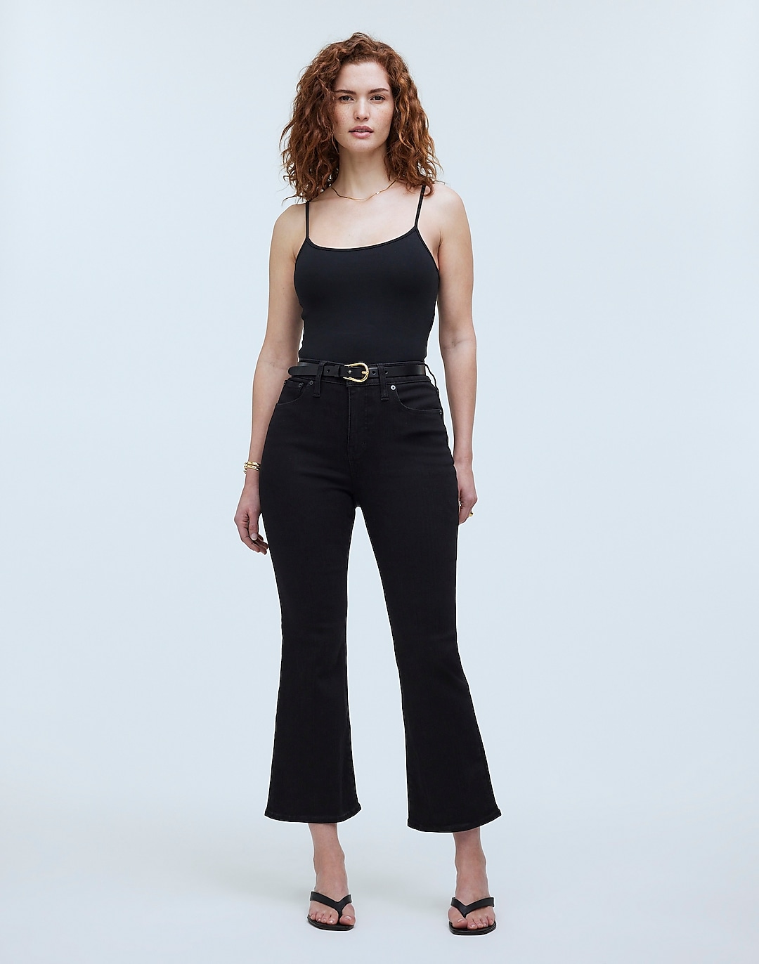 Petite Curvy Kick Out Crop Jeans in Black Rinse Wash | Madewell