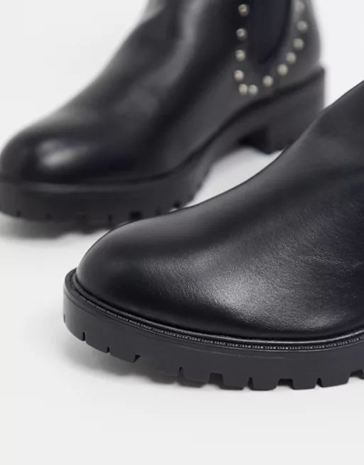 Pimkie stud detail chunky chelsea boots in black | ASOS (Global)