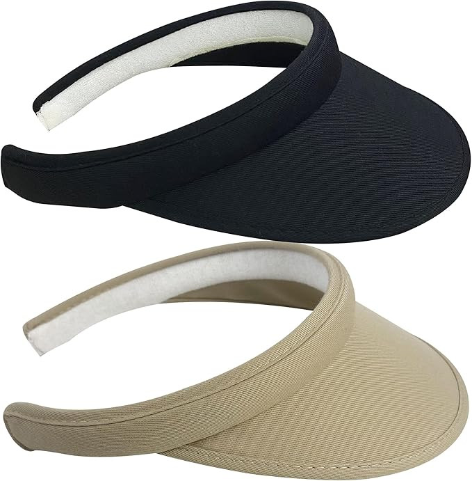 2 Pack Sun Visor Hats Women Men Clip On Wide Brim Visors Hat Outdoor Sports Golf Beach Travel Ten... | Amazon (US)