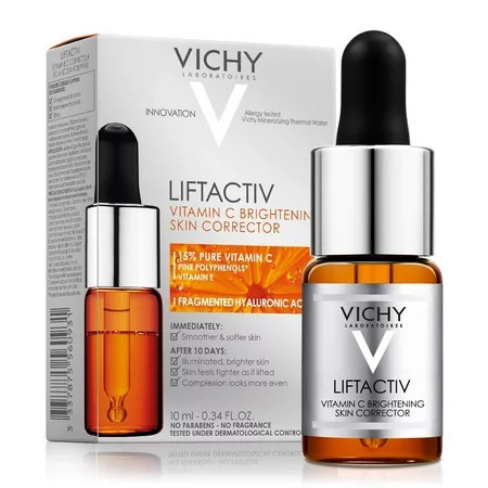 Vichy LiftActiv Vitamin C Serum and Brightening Skin Corrector Anti Aging Serum for Face with 15% Pure Vitamin C Hyaluronic Acid and Vitamin E for Brighter Firmer Skin | Walmart (US)