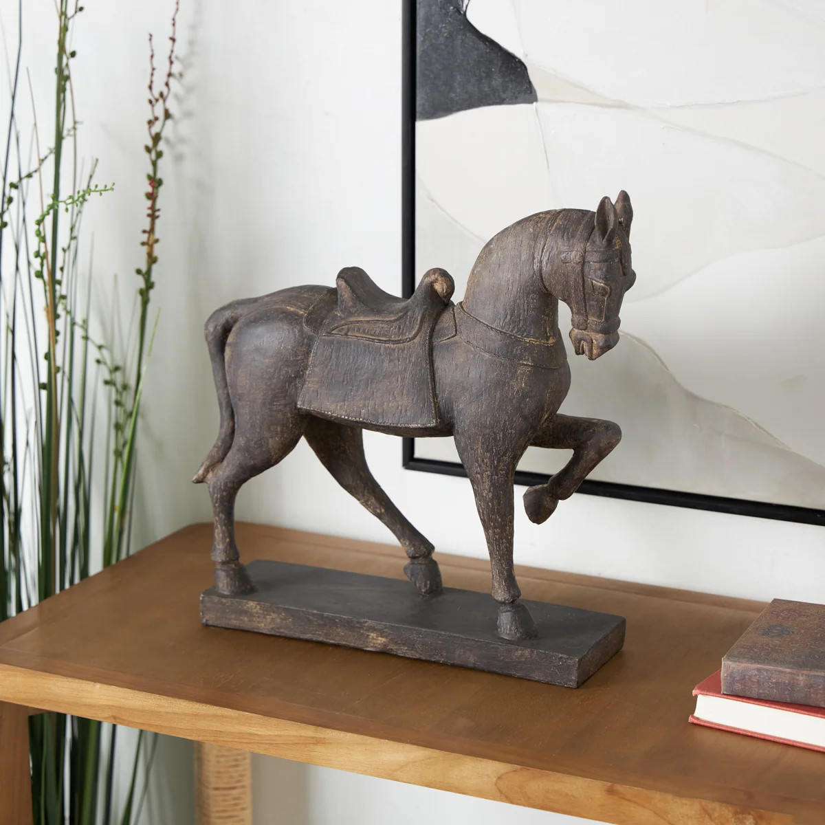 Wagnon Brown Polystone Prancing Horse Sculpture | Wayfair North America