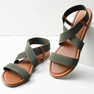 Rekayla Flat Elastic Sandals for Women | Amazon (US)