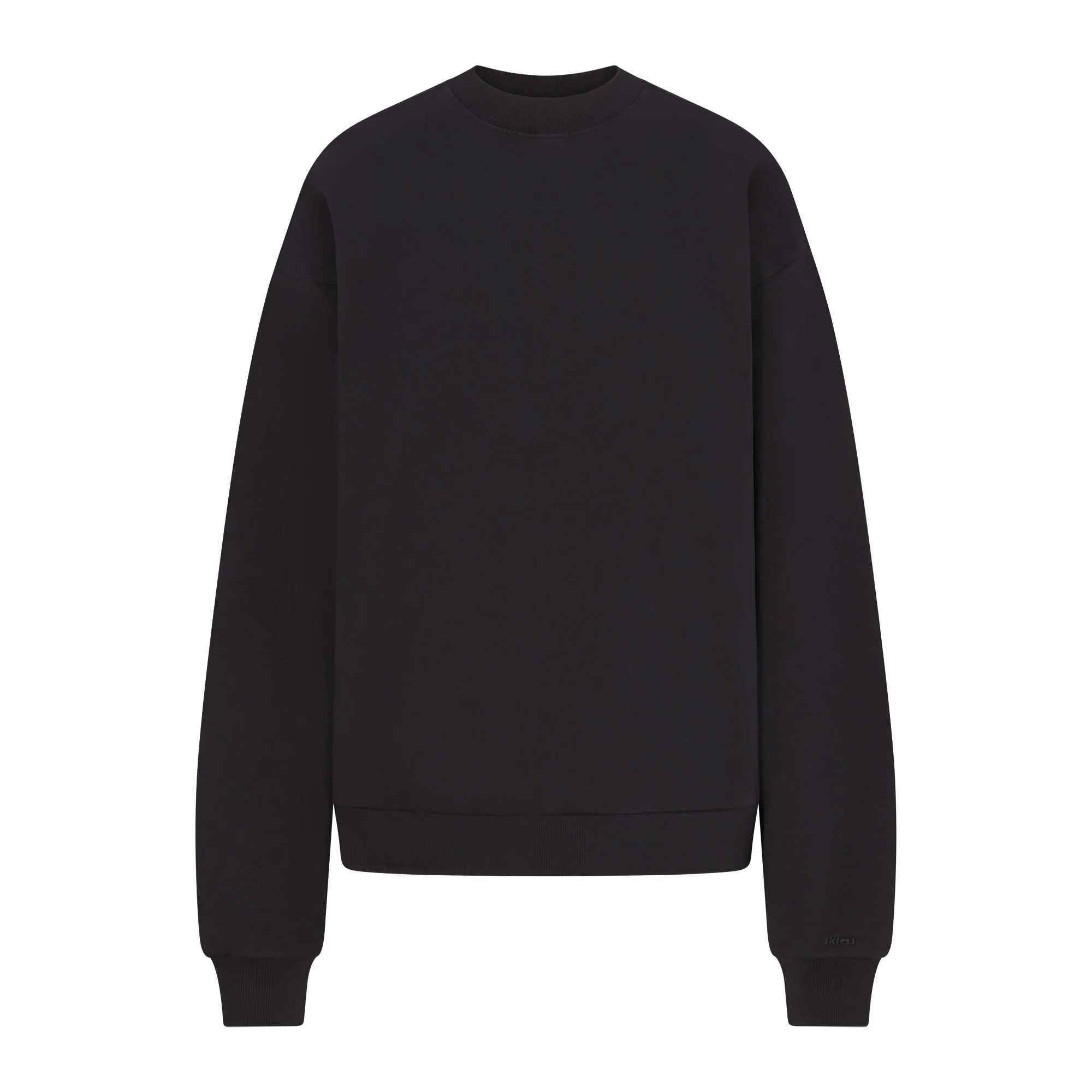 BOYFRIEND FLEECE OVERSIZED CREWNECK | WASHED ONYX | SKIMS (US)