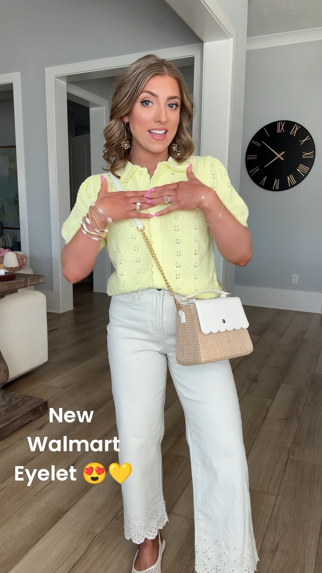 Spring color is officially HERE 🌼💛

This lemon yellow knit cardigan is the prettiest lightweight layer for spring. The delicate knit texture + scalloped trim makes it look so high end — but it’s Walmart! Paired with white scalloped hem jeans and neutral woven flats for a fresh, feminine look.

✔️ Soft knit cardigan (multiple color options!)
✔️ High rise white jeans with scalloped hem
✔️ Raffia + faux leather structured handbag
✔️ Neutral slingback flats

This outfit is perfect for Easter, spring events, brunch, or everyday polished mom life style. 🌸

#WalmartFashion #SpringOutfit #YellowCardigan #WhiteJeans #ScallopedHem #AffordableStyle #WalmartFinds #FeminineStyle #EasterOutfit #LTKStyle