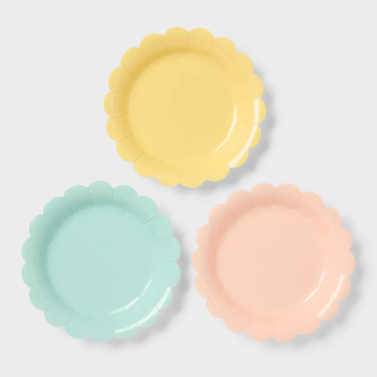 20ct Multicolored Pastel Scalloped Easter Snack Plate - Spritz™ | Target