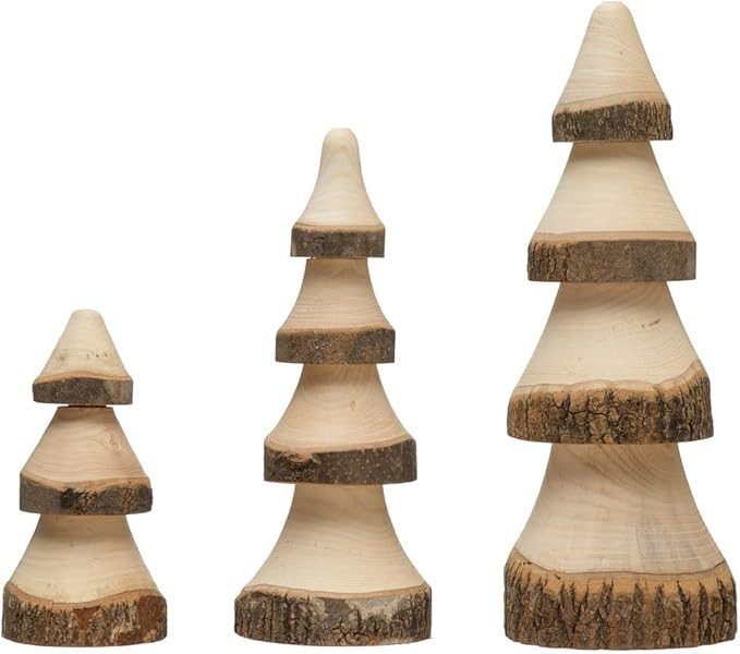 Creative Co-Op Hand-Carved Wood Tree, Natural | Amazon (US)